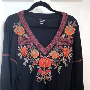 JOHNNY WAS Embroidered Floral Top